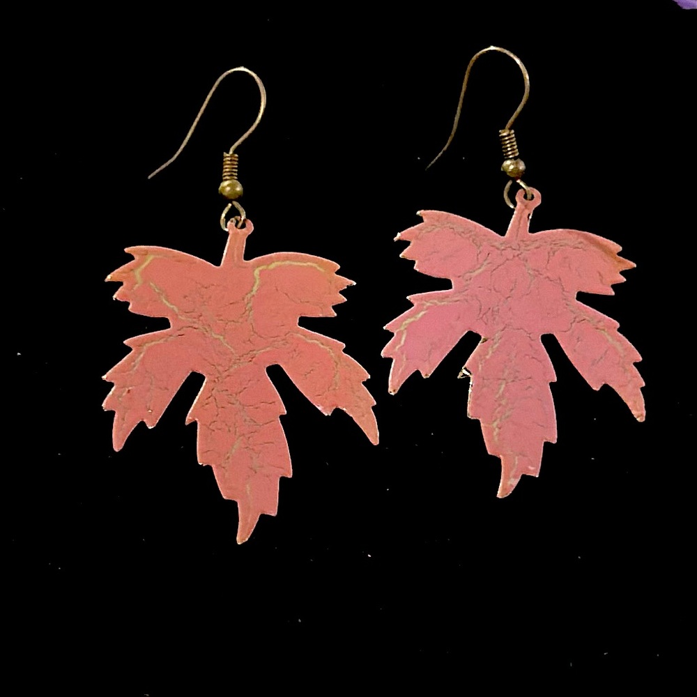 Mary Jane Leaf Shaped Metal Earrings Cannabis Festival Earrings Shakedown Street